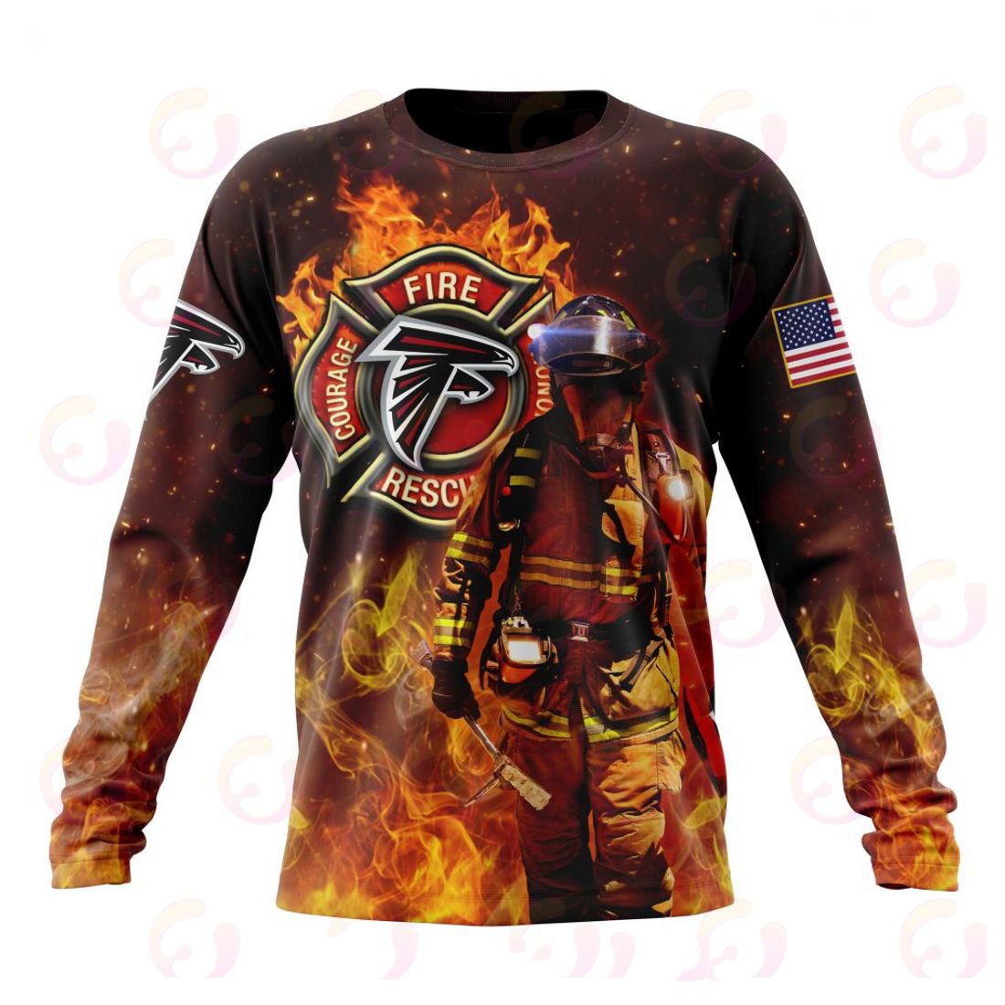 ATLANTA FALCONS HONOR FIREFIGHTERS – FIRST RESPONDERS 3D HOODIE
