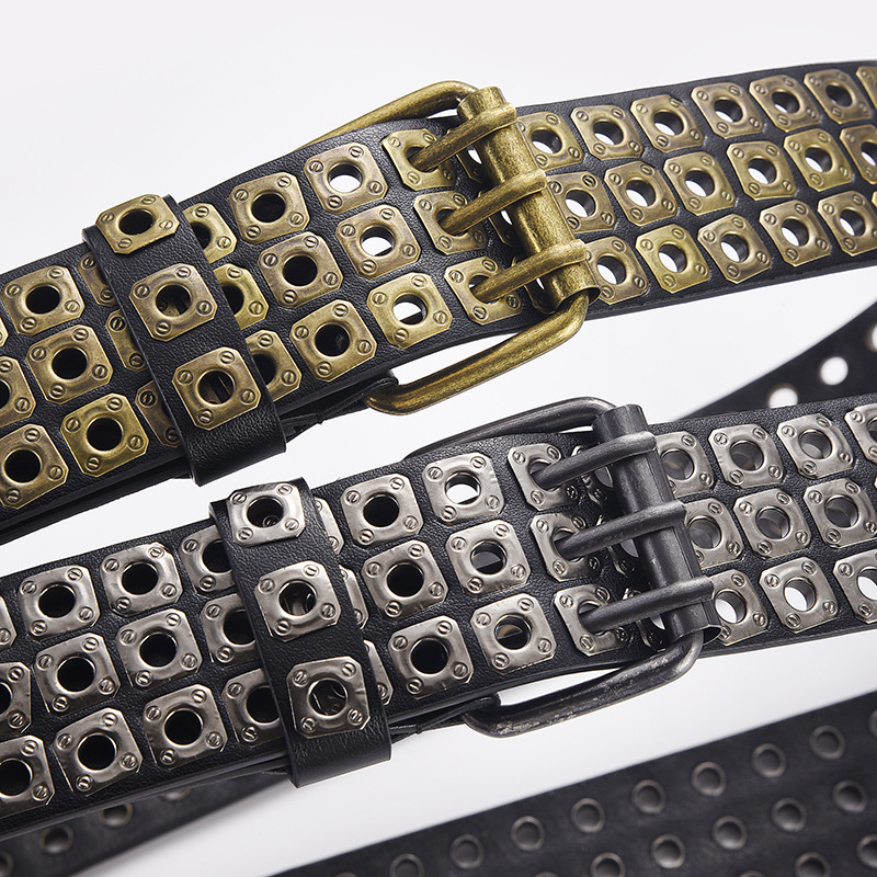 n style punk style personality belt lady, fashion pin buckle belt female tie-in, rivet pin  Pu belt buckle