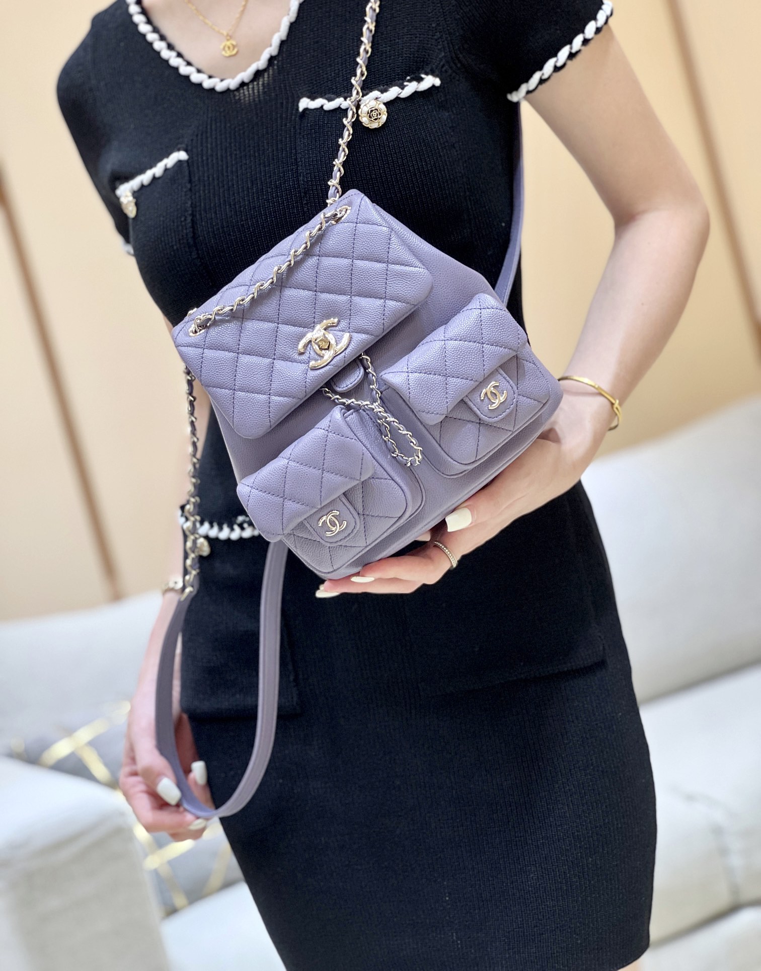 Chanel 24A duma double backpack 3860