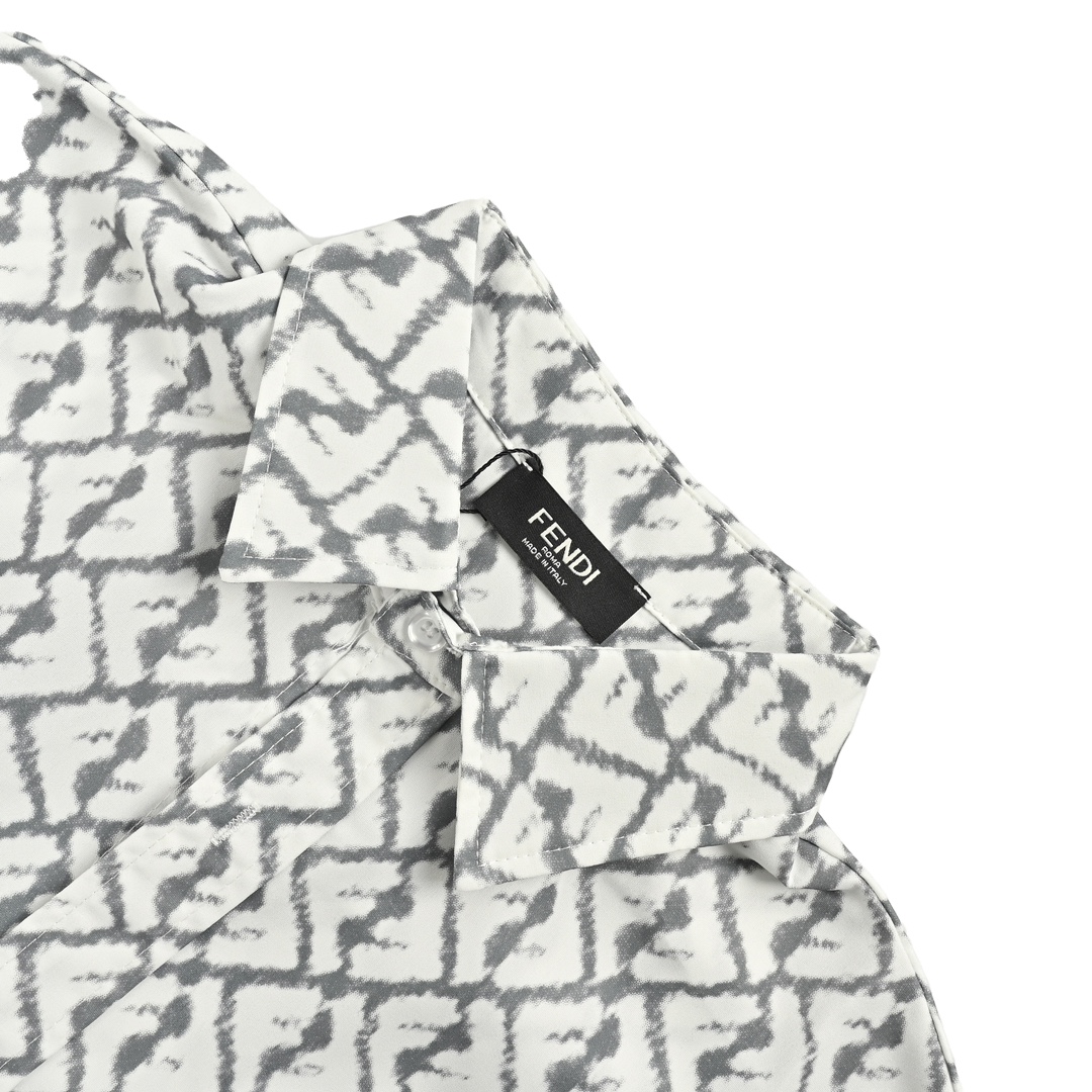 Fendi 24ss FF full print short sleeve shirt