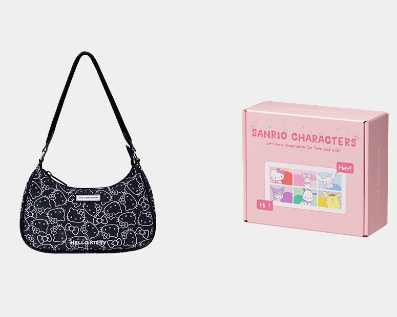 Sanrio Hobo Bag for Women Nylon Shoulder Crossbody Bags Y2K Small Clutch Totes Handbag Evening Armpit Top Handle Purse（gift box packaging）