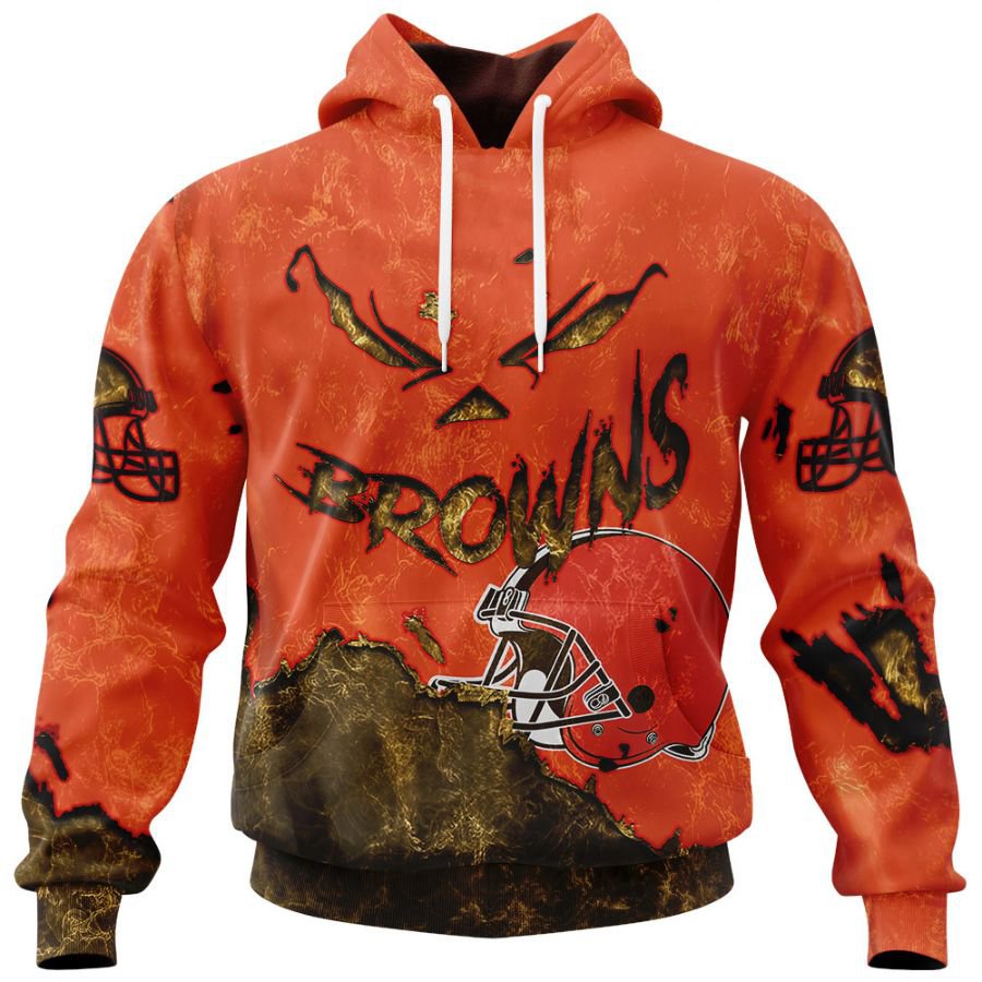 CLEVELAND BROWNS 3D HOODIE HALLOWEEN001