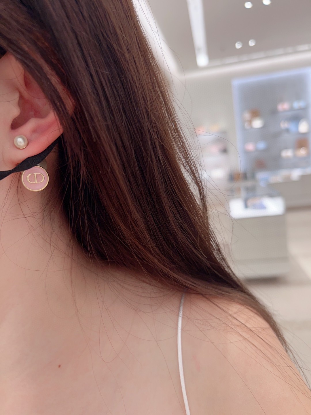 Dior Bee CD Resin Pearl Earrings