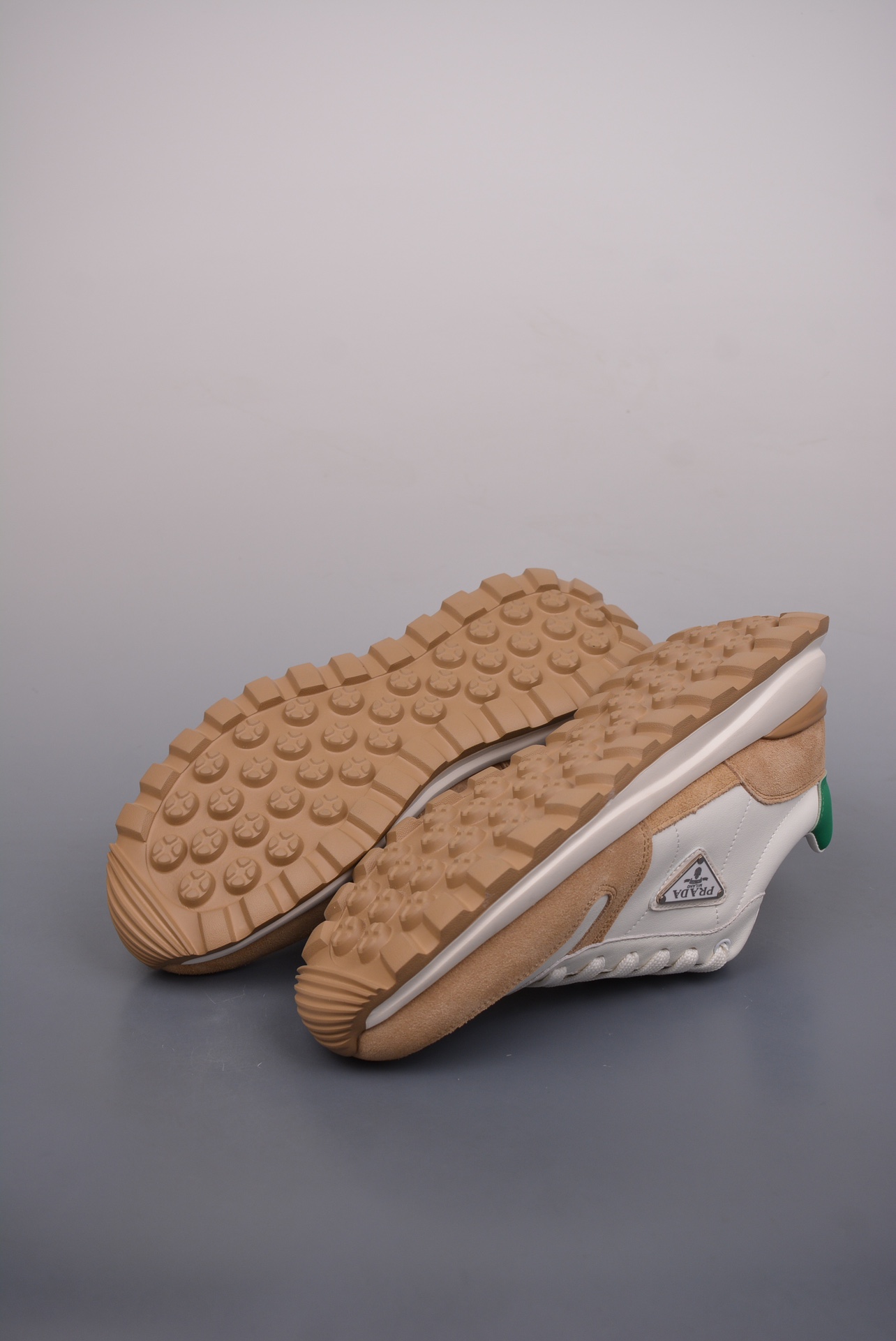 Prada PRAX 01 Triangle Logo Leather Sneakers Khaki Green 3D955M_3LF5_FG000