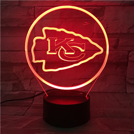 KANSAS CITY CHIEFS 3D LED LIGHT LAMP