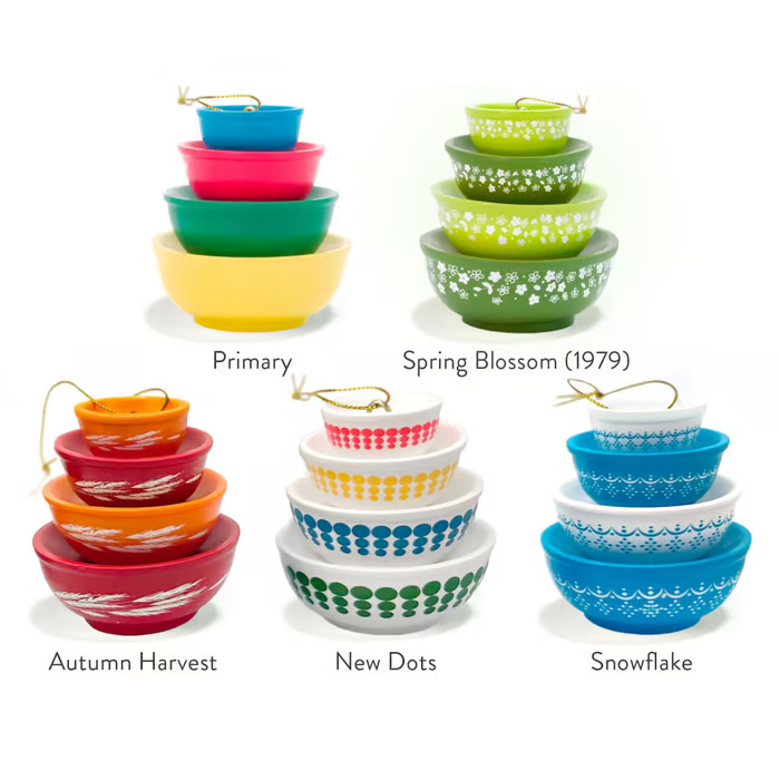 🎅Christmas Hot Sale 70% OFF🔥Miniature Pyrex Bowl Stack Ornament