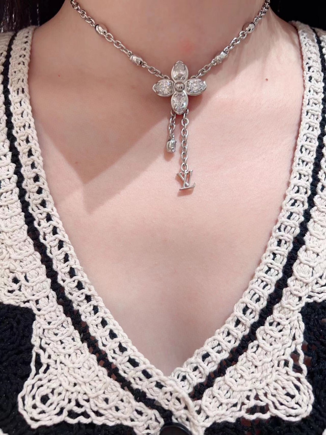 Louis Vuitton four-leaf clover necklace