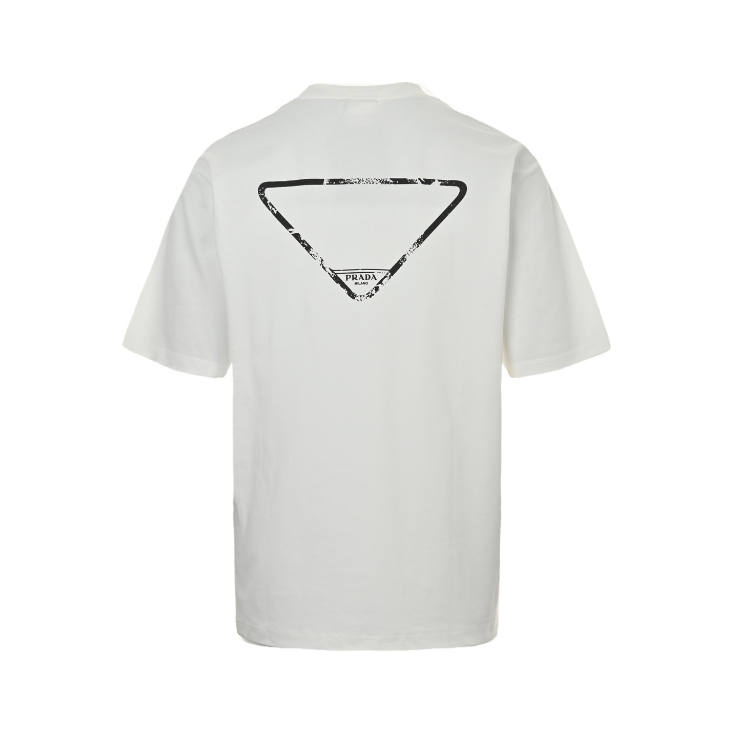 Prada 25ss embroidered lettering back ink triangle logo short sleeve