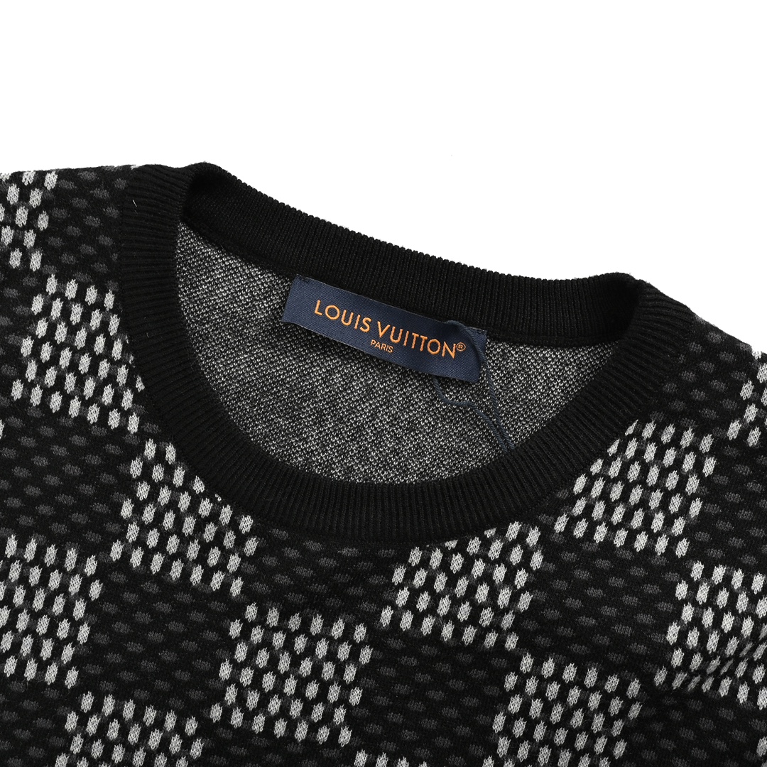 Louis Vuitton 24Fw checkerboard jacquard-knit sweater