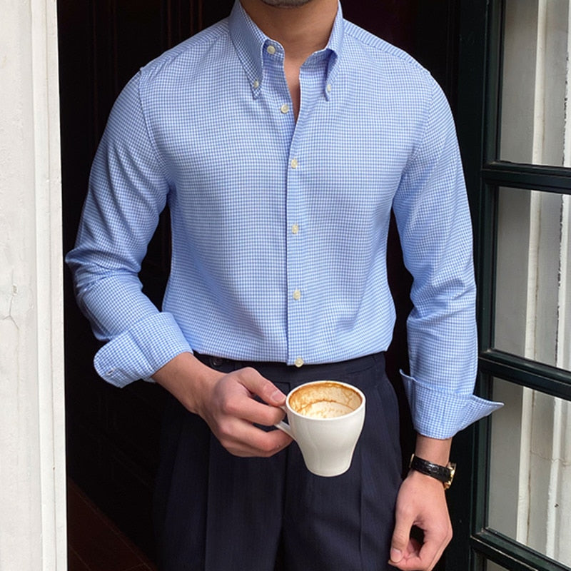 British Men's Elegant Button-Up Shirt