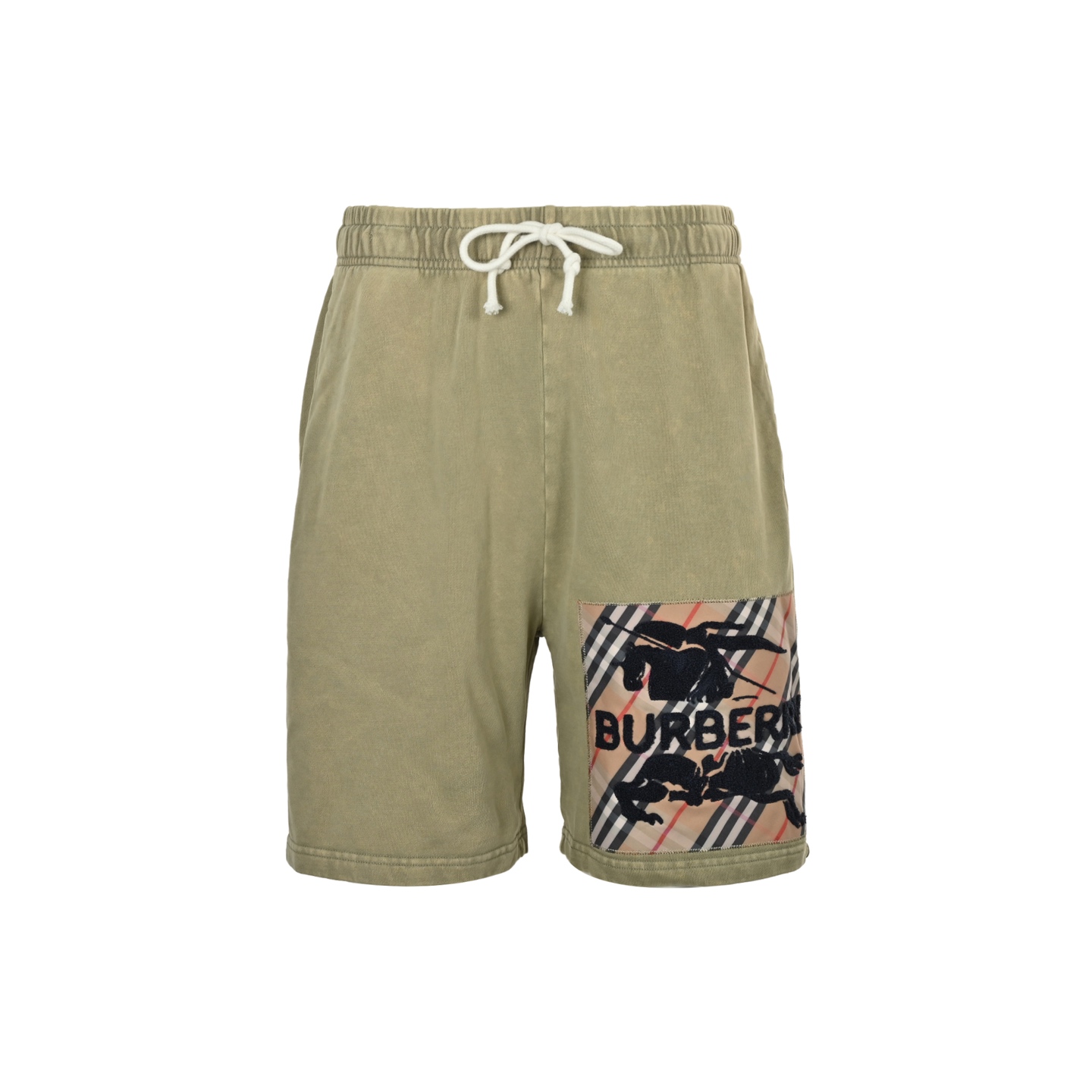 Burberry 25ss Warhorse Towel Embroidery Check Patch Washed Shorts