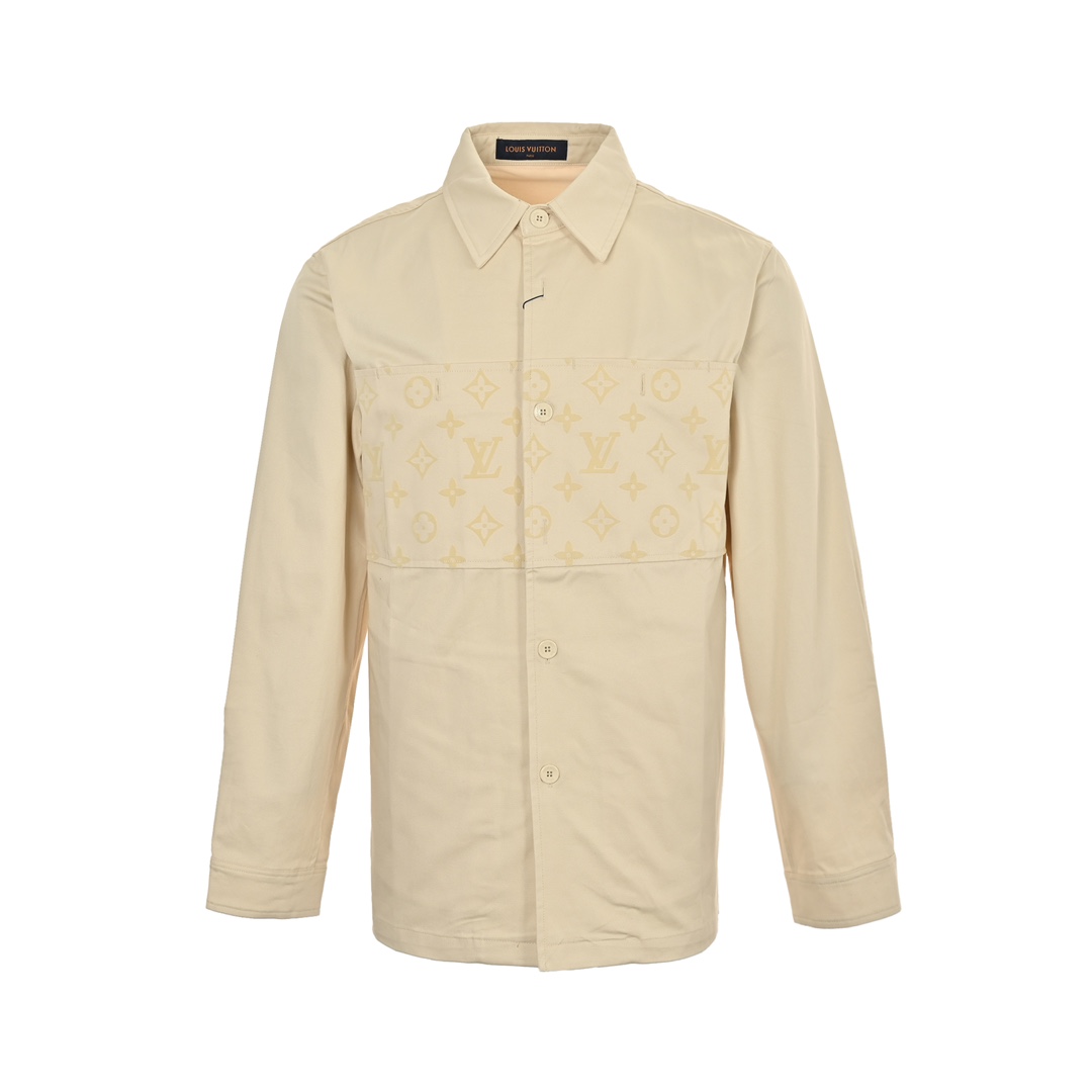 Louis Vuitton 24Fw monogram flocked patchwork shirt jacket