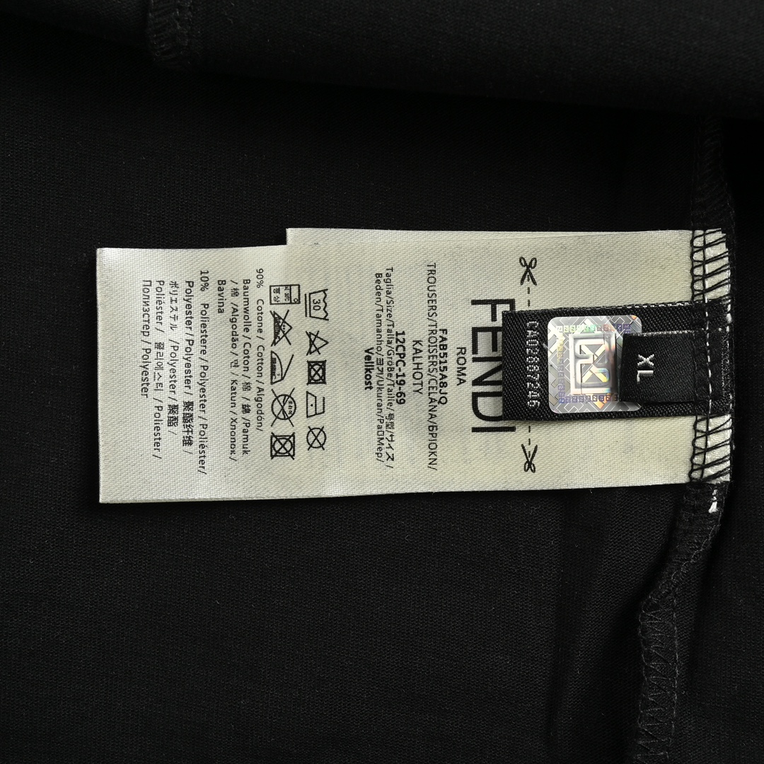 Fendi 24ss colorful letter embroidered short sleeve