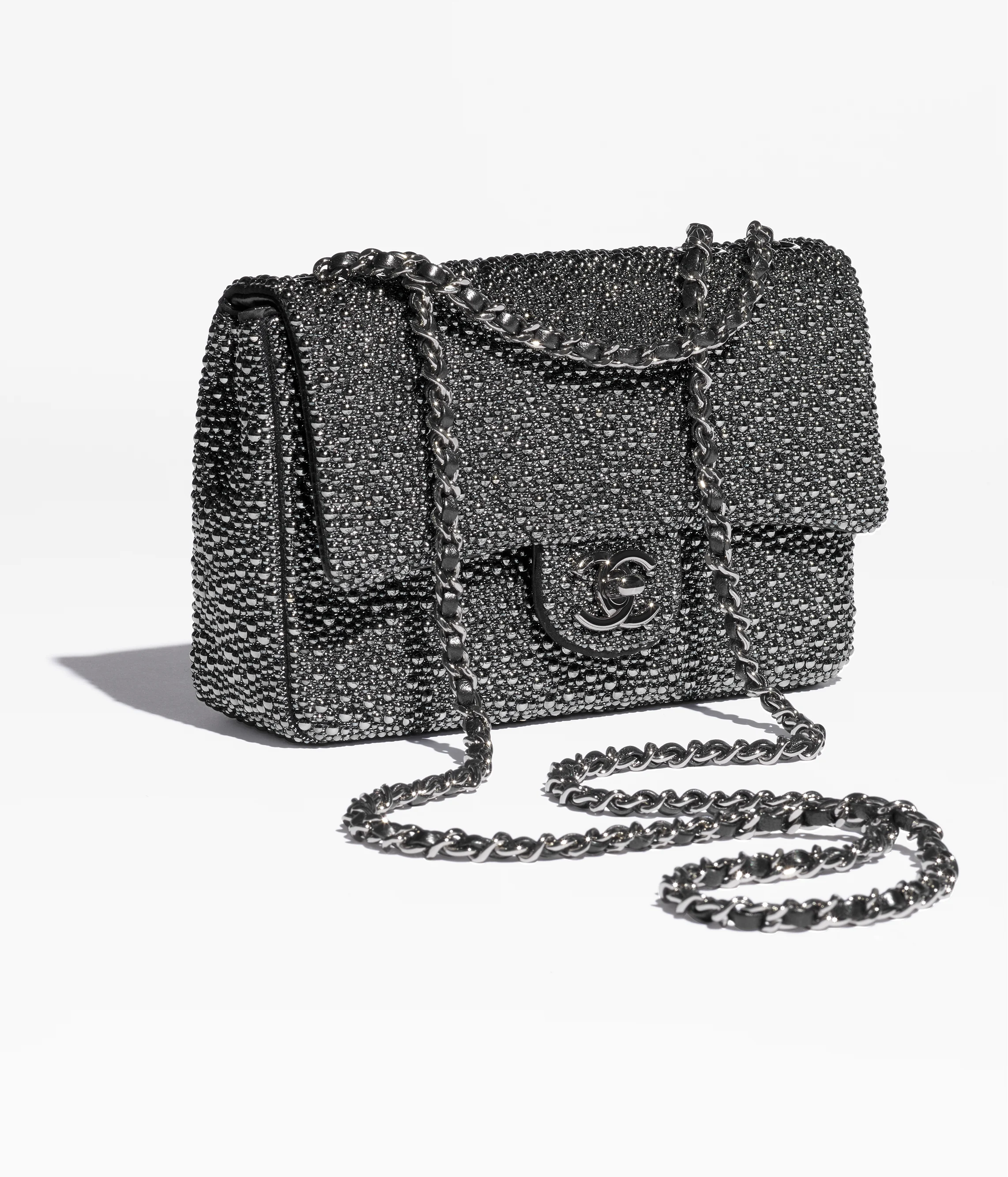CHANEL Evening Bag Glass Pearls & Ruthenium-Finish Metal Dark Gray AS4297-B20007-NAFXL