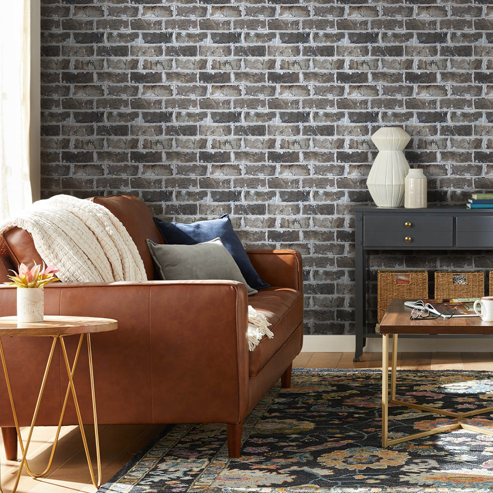 3D Dark Antique Brick Peel and Stick Wall Tile