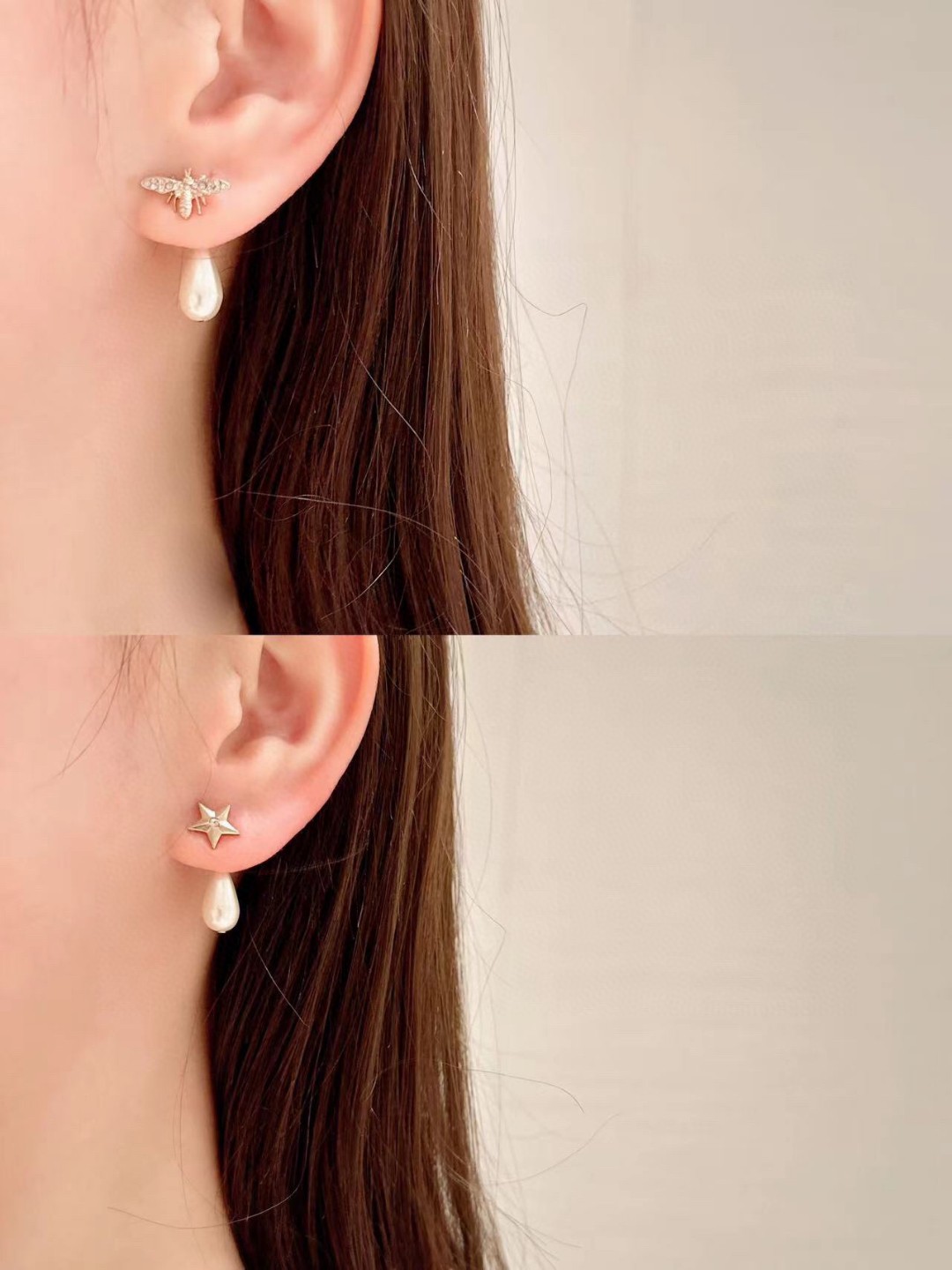 Dior Bee Letter Earrings