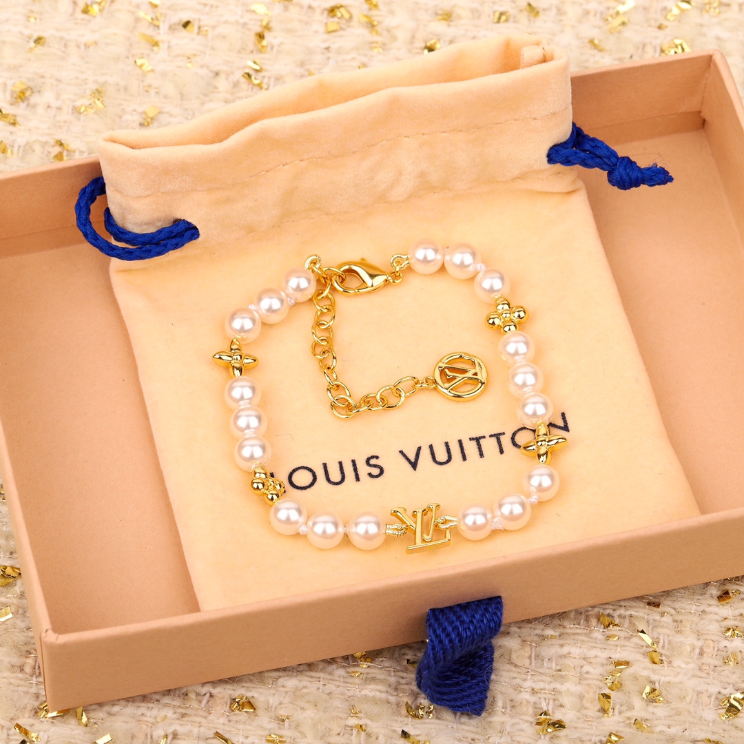 Louis Vuitton Golden Flower Pearl Bracelet