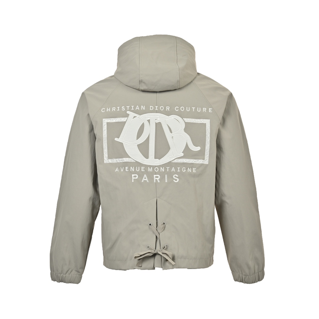 Dior 24Fw embroidered lettering hooded trench coat