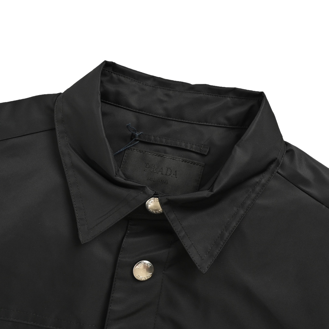 Prada 24Fw high-density triangle logo nylon shirt jacket
