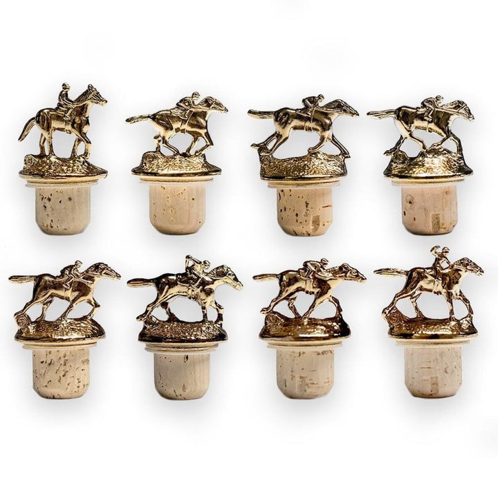Bourbon bottle cork set of 8 with different letters poses