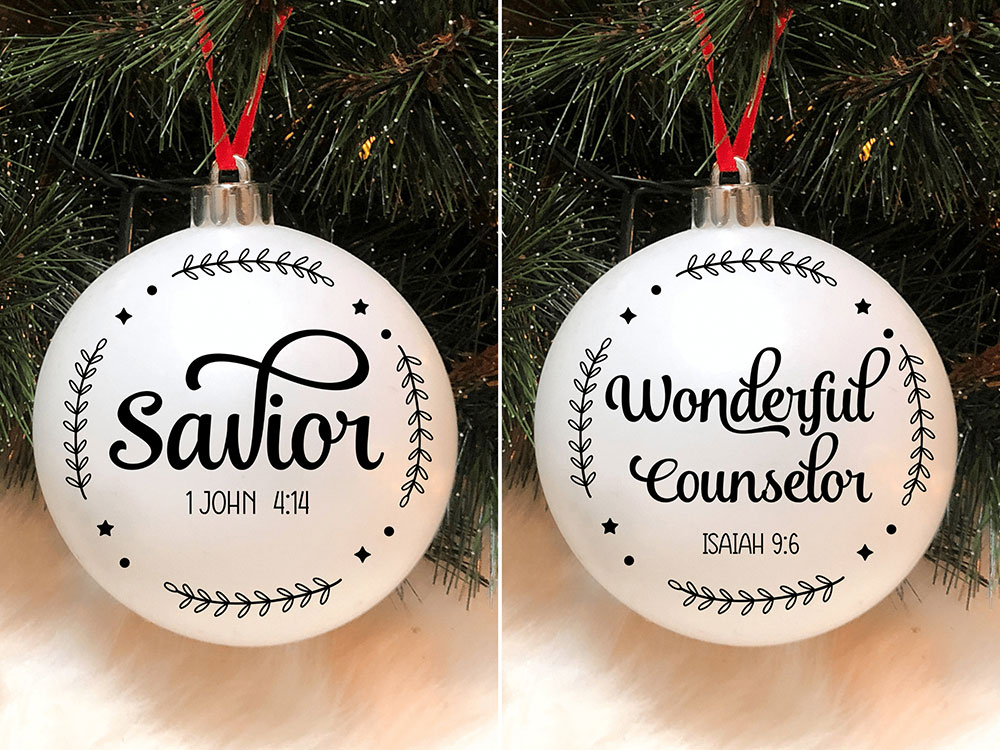 Names of Christ Ornaments - 12-piece set