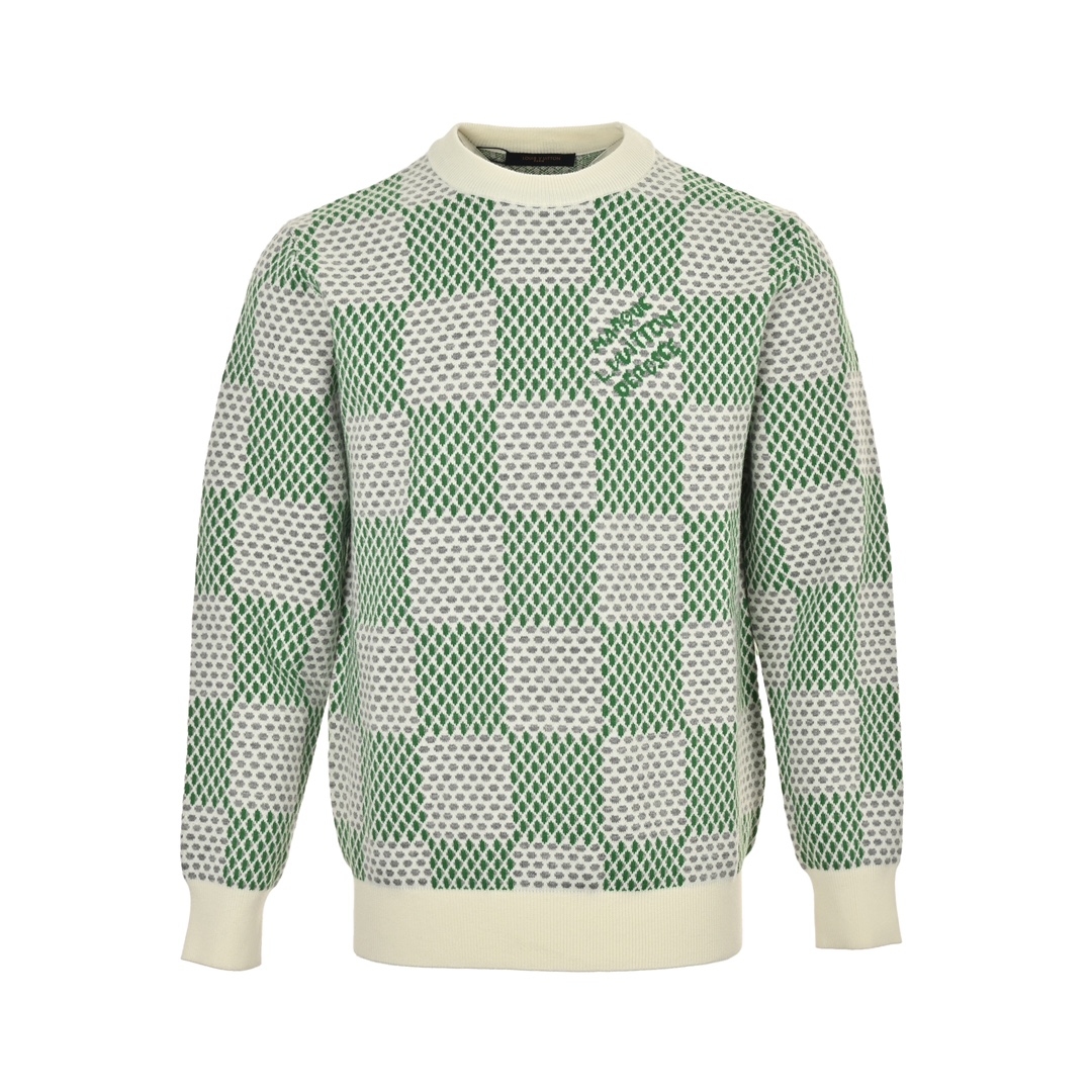 Louis Vuitton 24Fw Checkerboard Jacquard Sweater