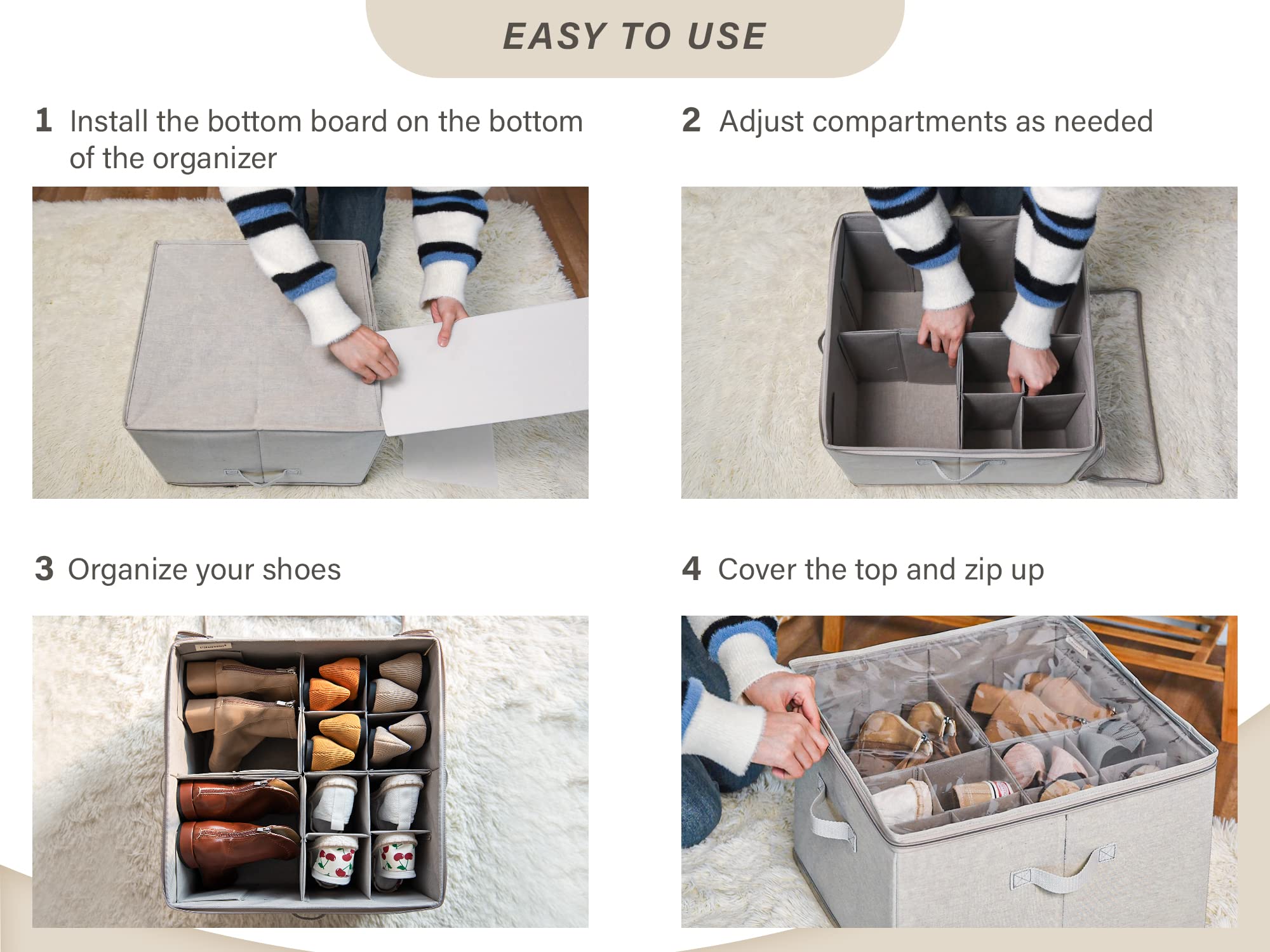 👍Last Day Promotion 60% OFF💥Extra Large Shoe Organizer for Closet - Limited time Free shipping📦