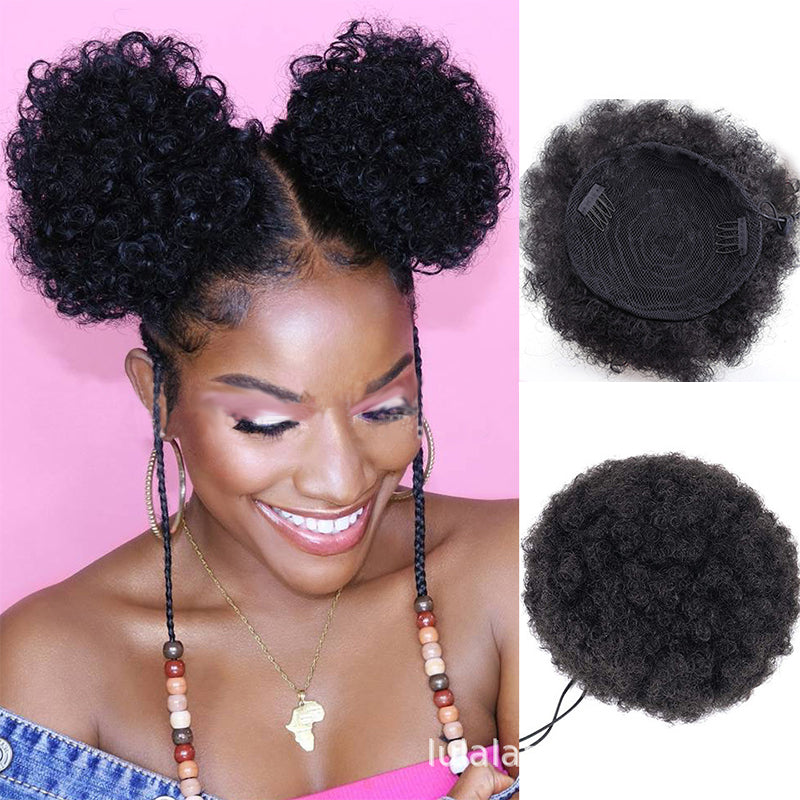 Luna Wigs African American Woman Drawstring Ponytail