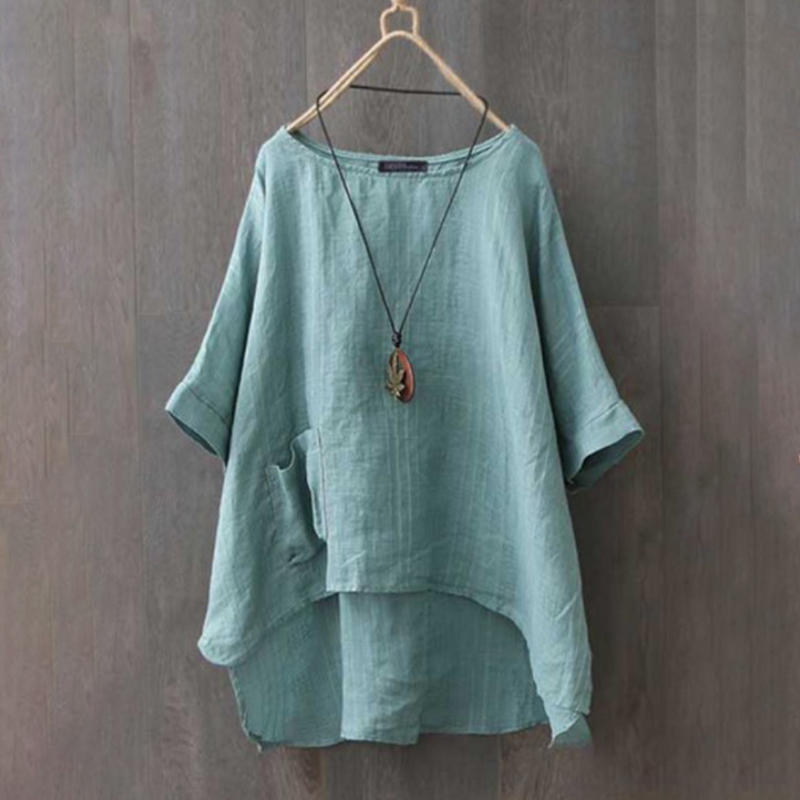 Irregular Hem Pocket Comfy T-Shirt