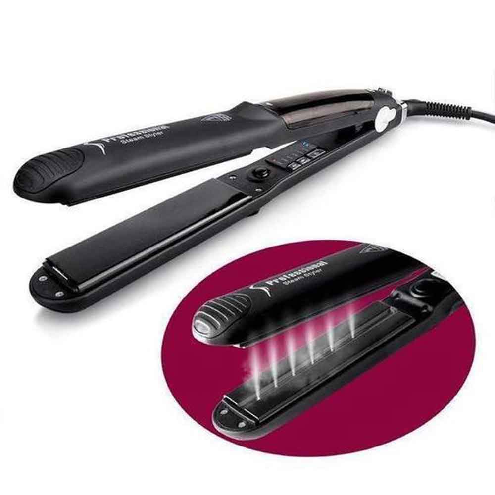 LunaWigs Adjustable Ceramic Steam Hair Straightener