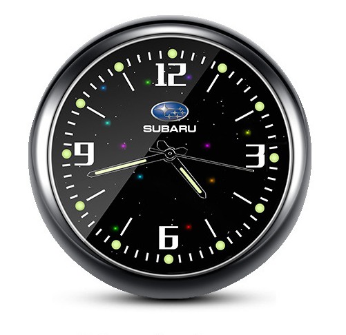 1x Luminous Diamond Quartz Analog Watch Stick On Car Clock Accessories Black