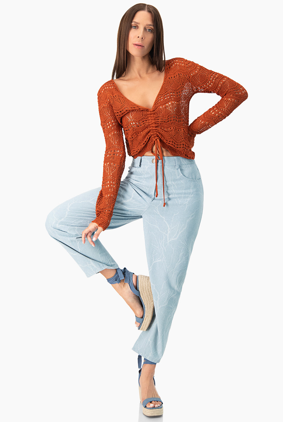 Pantalon con bolsillos simulados