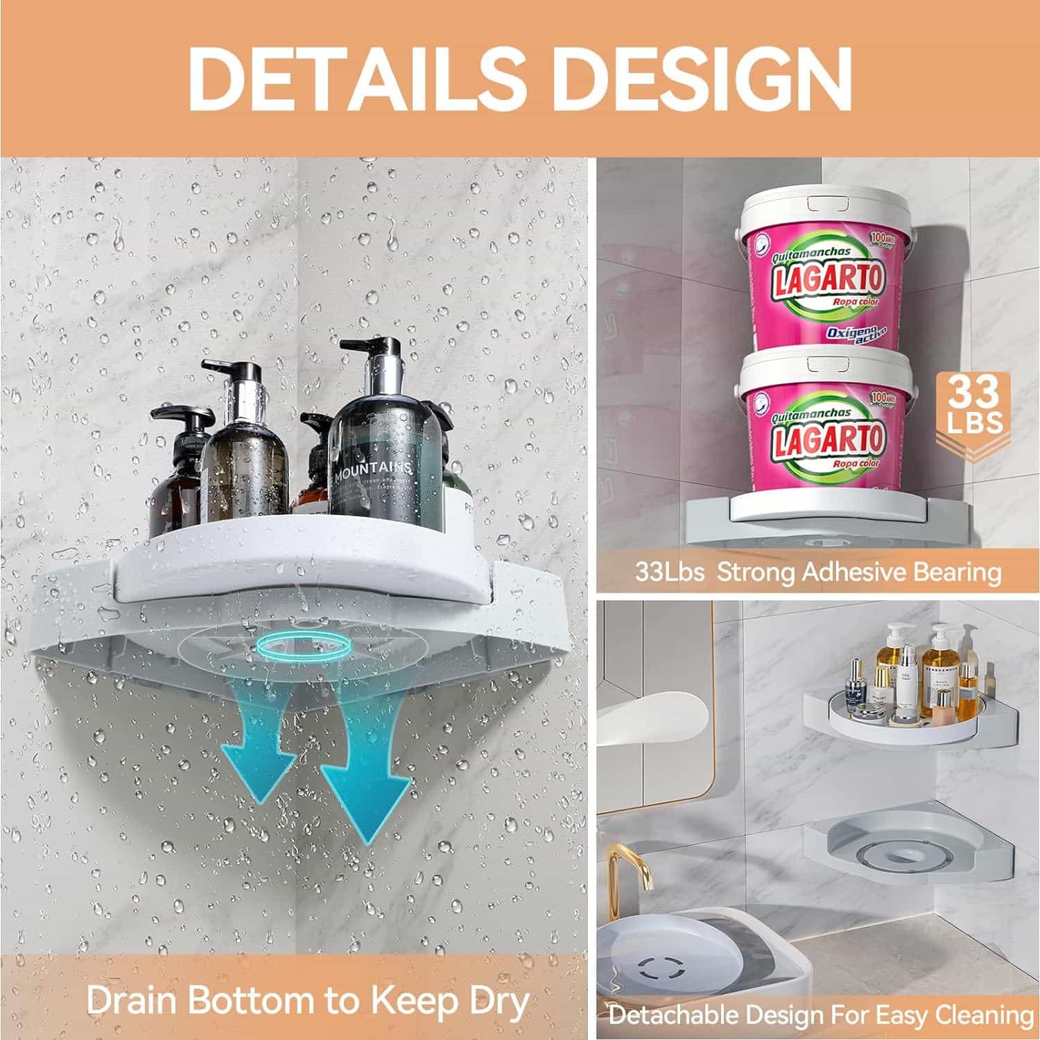 360° Rotate Shower Organizer Shelves