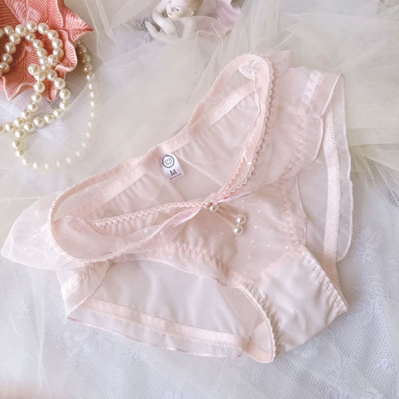 Wings Decor Lace Mesh Panty
