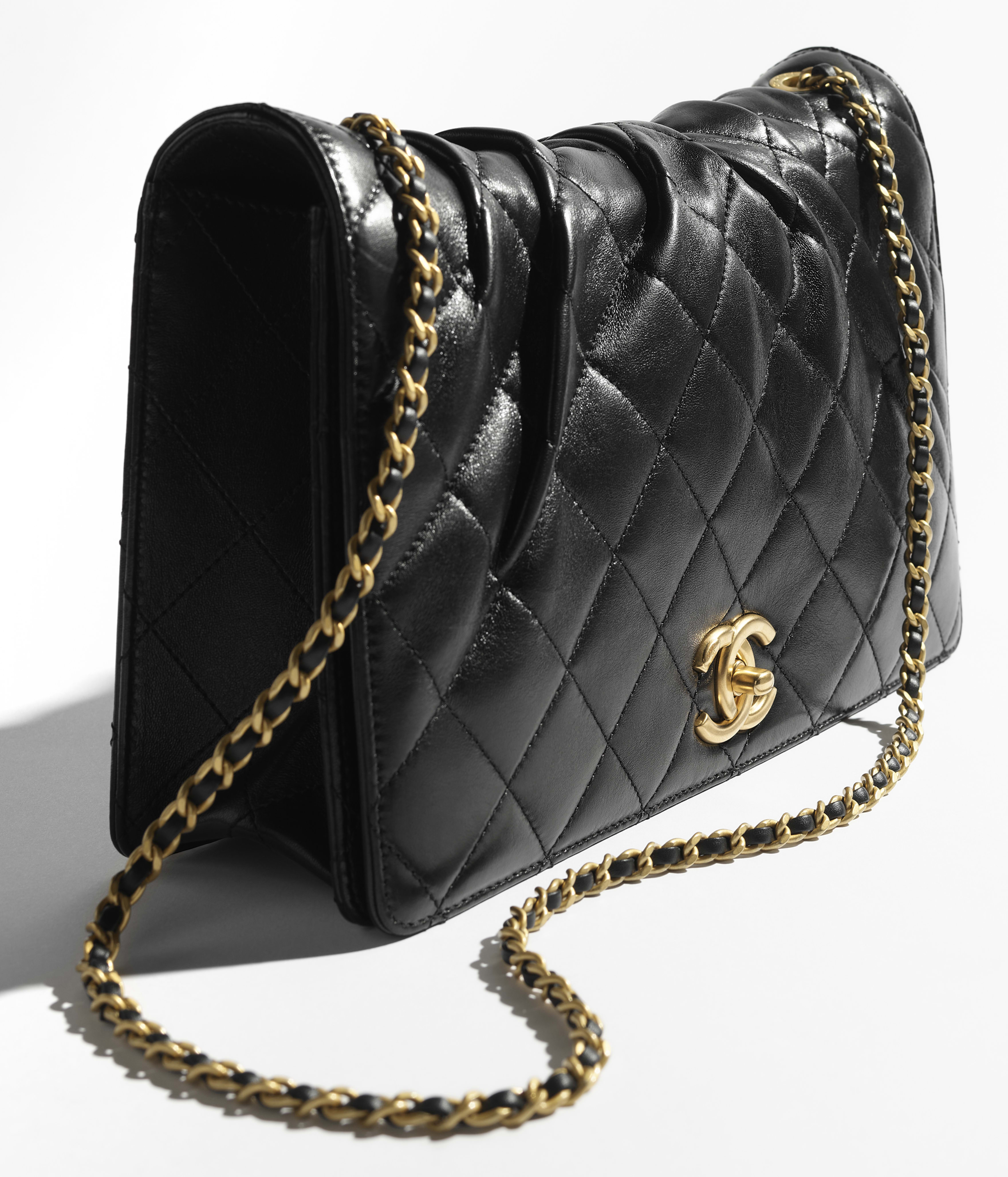 Chanel Large Flap Bag Shiny Lambskin & Gold-Tone Metal Black AS5547-B20292-94305