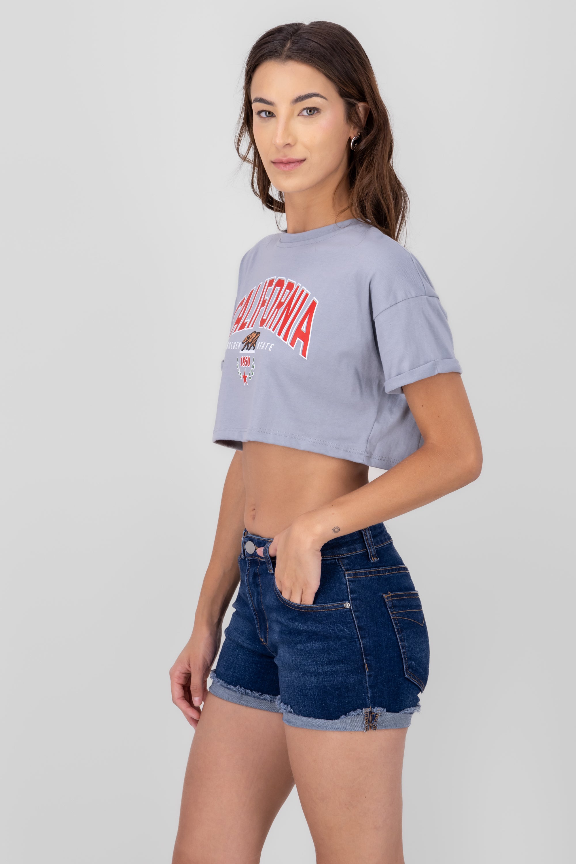 California print crop top