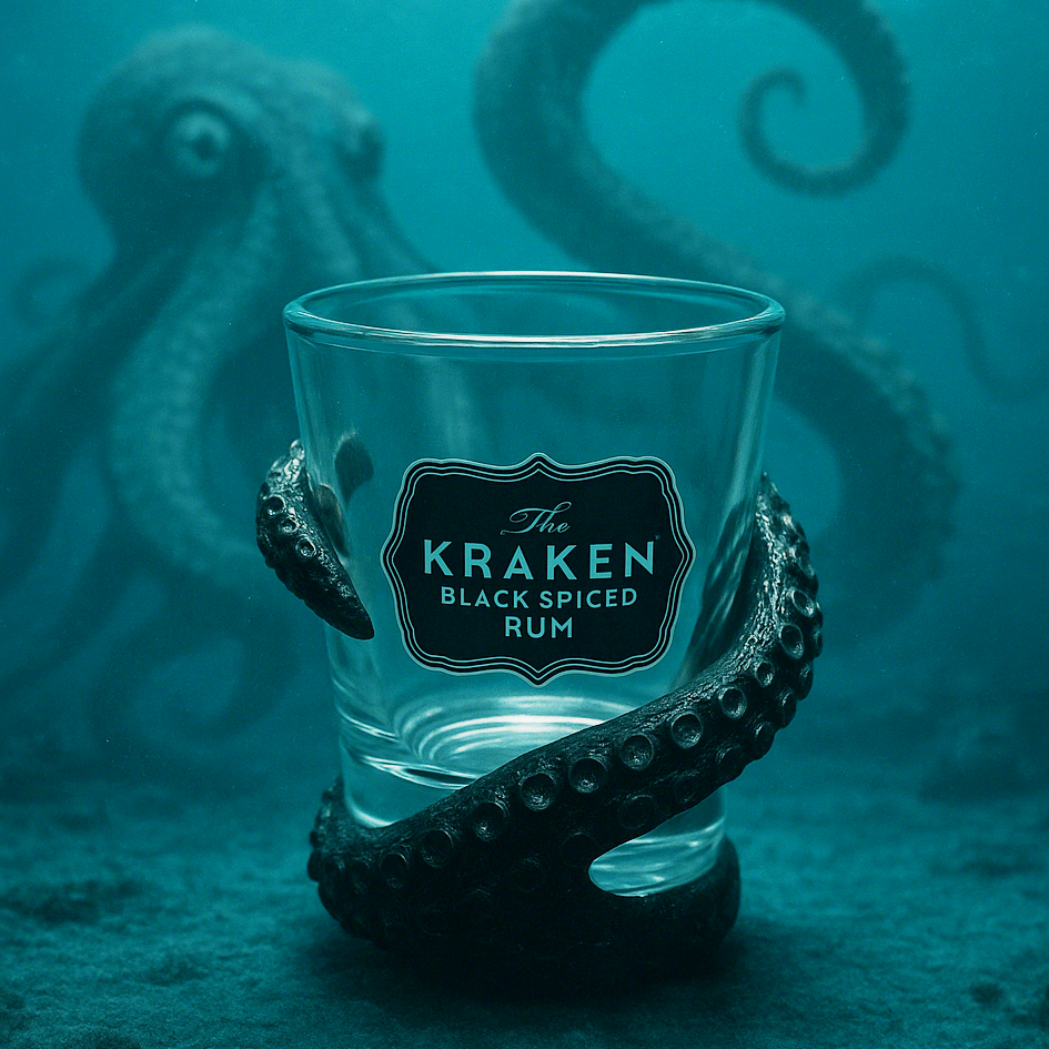 Norse mythology siren limited edition ceramic bright black bottle & shot glass