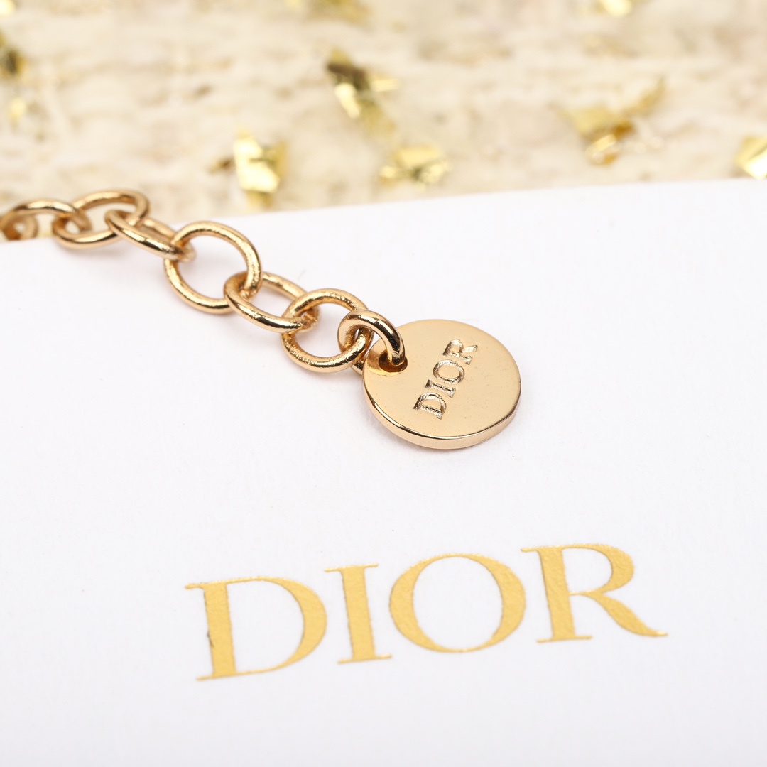 Dior nine-bead ribbon choker necklace