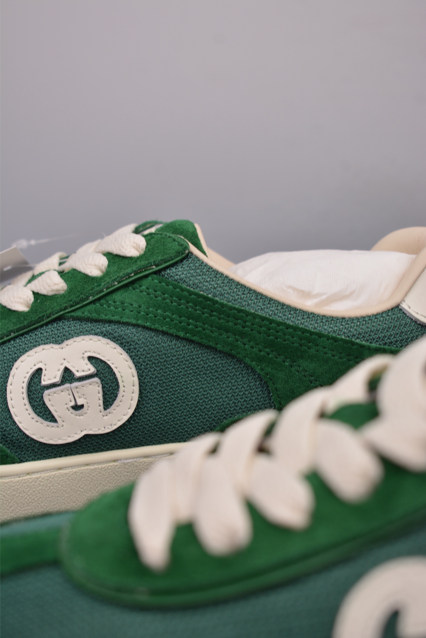 Gucci Interlocking G Suede Sneaker G74 Green White