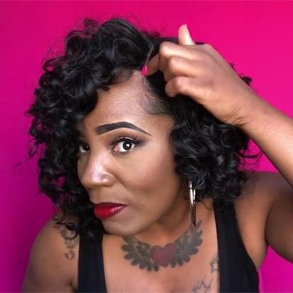 NEW GLUELESS SHORT CURLY 7'' WIG