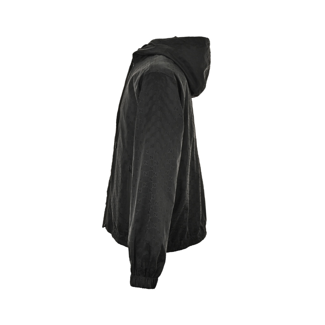 Gucci 24Fw Double G obscure jacquard nylon hooded jacket