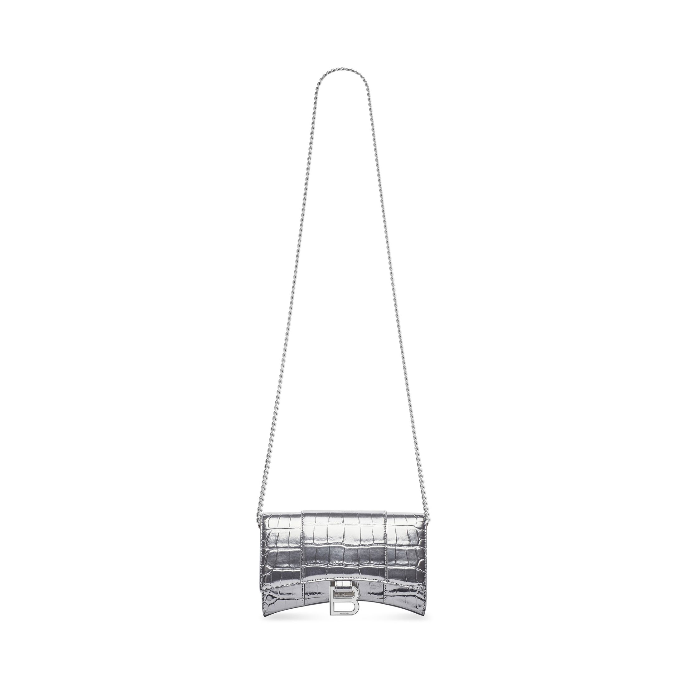 BALENCIAGA HOURGLASS EMBOSSED CHAIN ​​WALLET