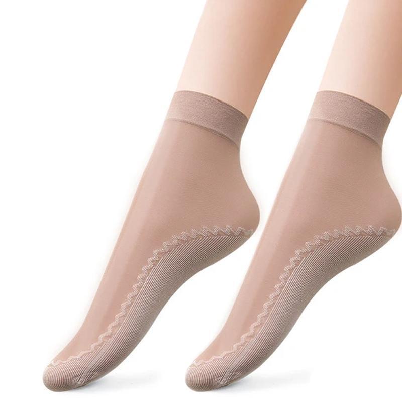 (🔥CHRISTMAS SALE 48% OFF) Silky Anti-Slip Cotton Socks（5 Pairs/Color）-Buy 3 Colors Save $9 & Free Shipping