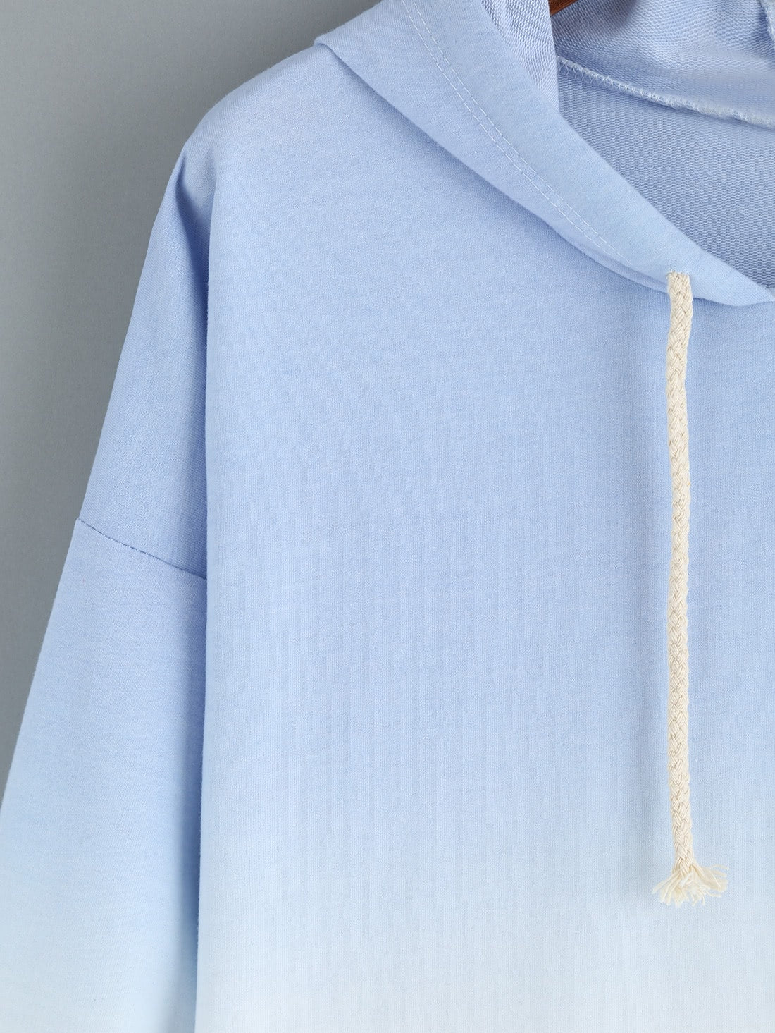 Ombre Hooded Dip Hem Flag Patch Sweatshirt