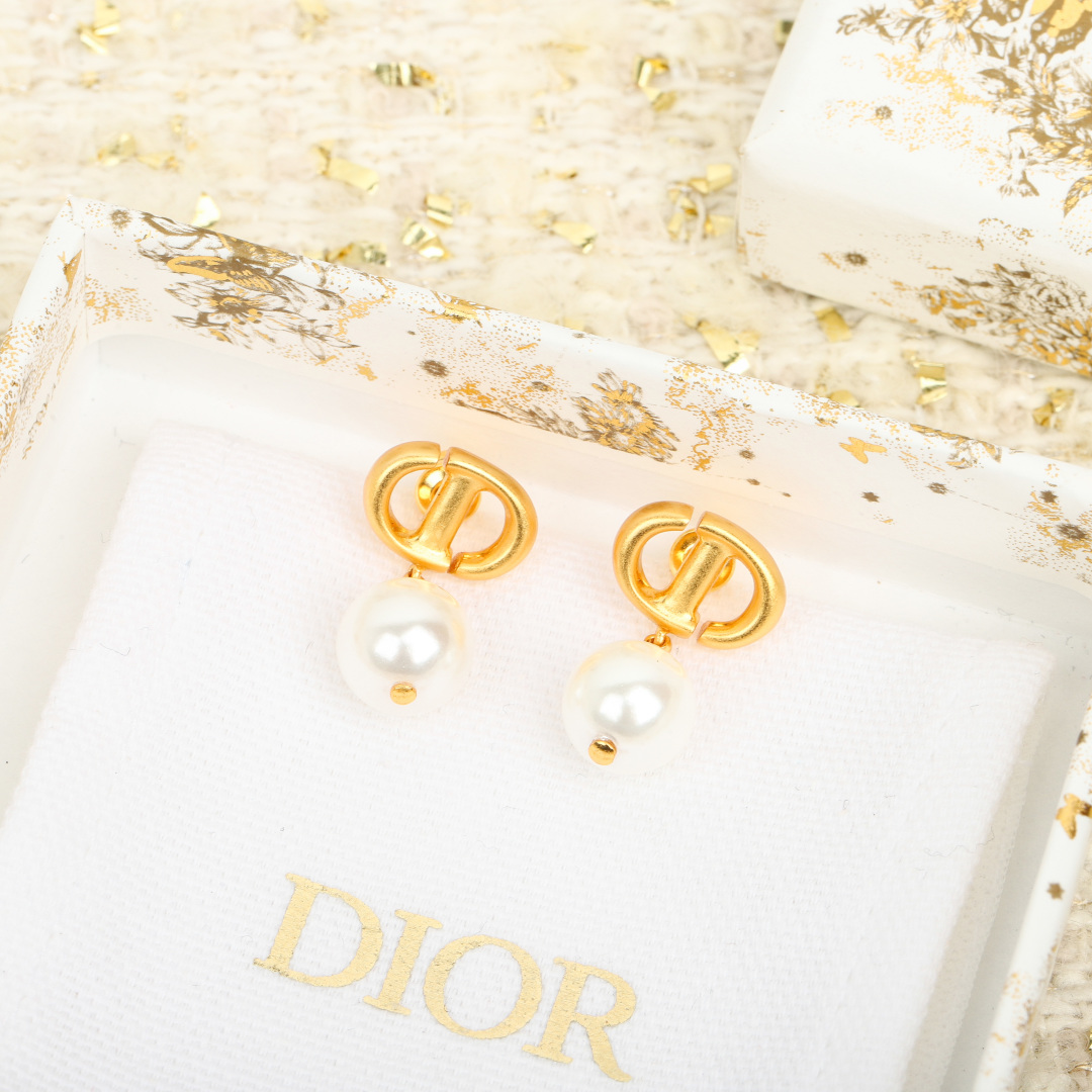 Dior CD Pearl Earrings