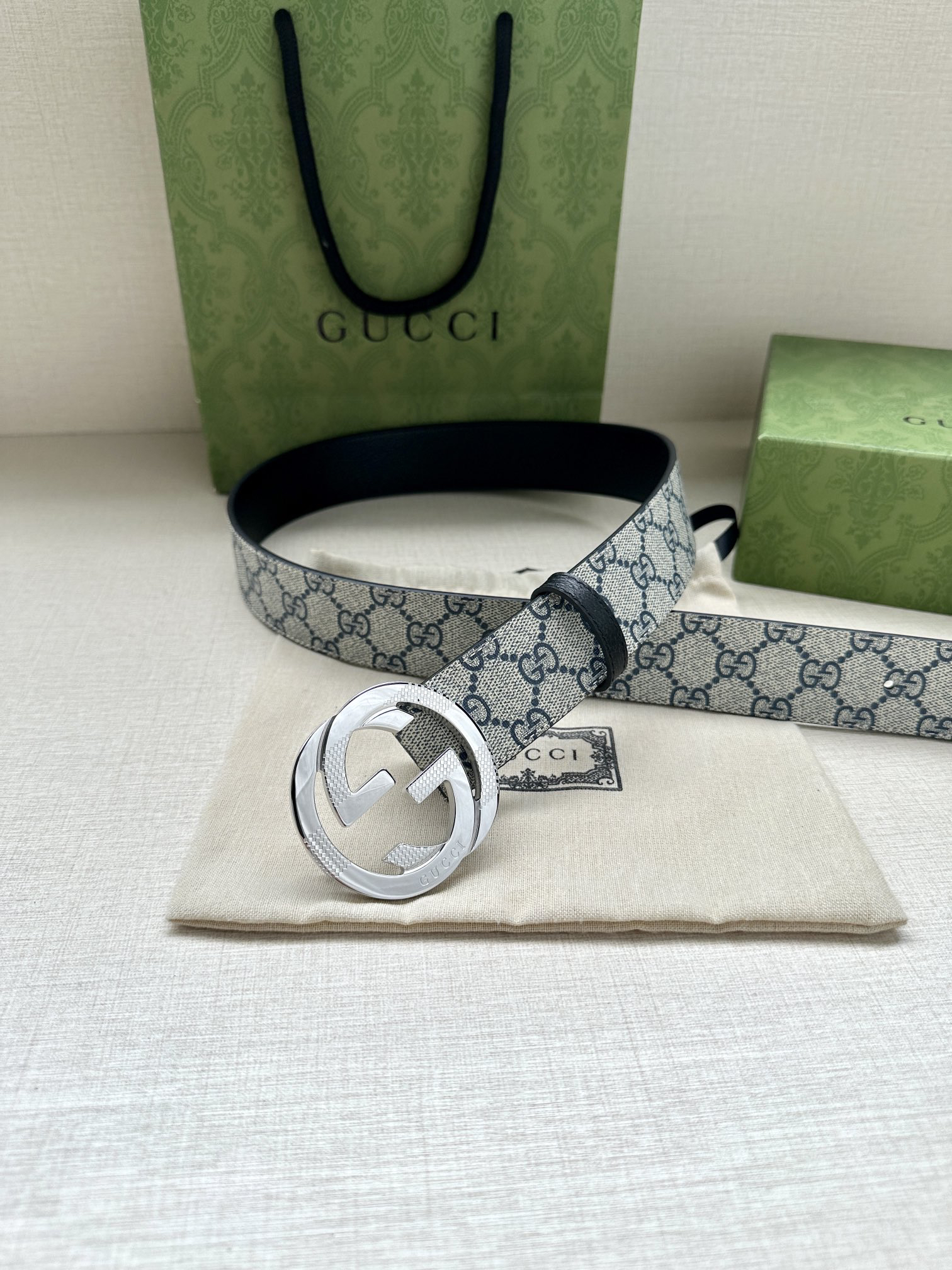 Gucci Marmont printed leather belt 3.8 cm wide