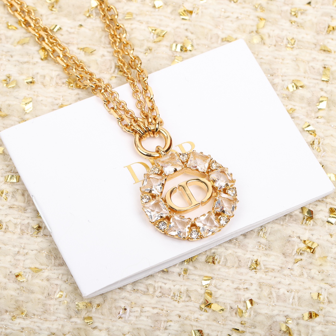 Dior round diamond necklace