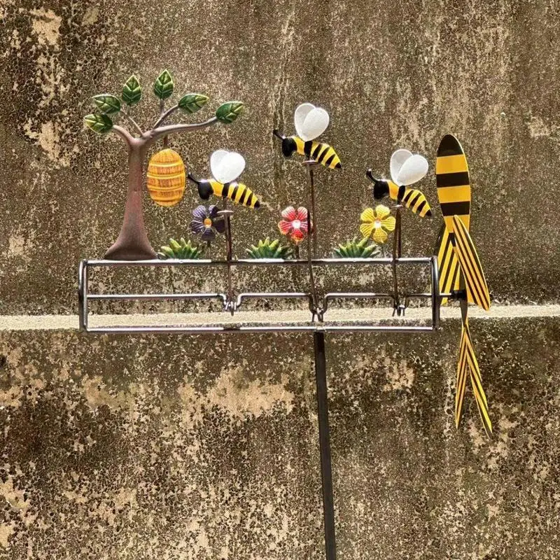 🔥Last Day 50% OFF🔥Three Little Bee Windmill Metal Lawn Ornament Windmill