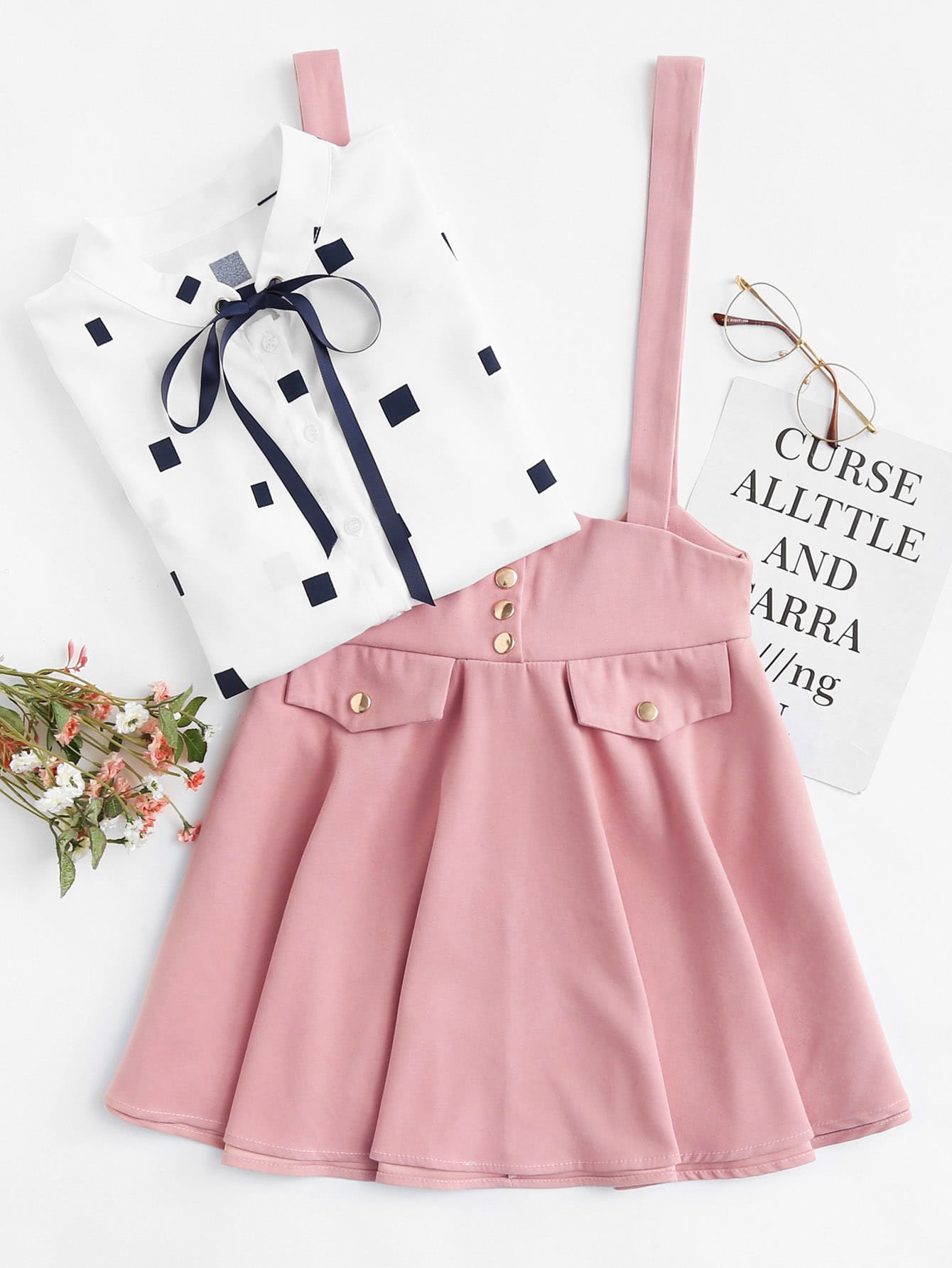 Bow Back Overall Skater Skirt