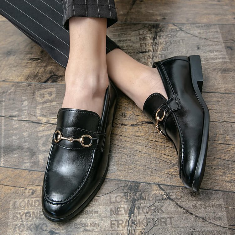 Men's Fashion Buckle Leather Loafers